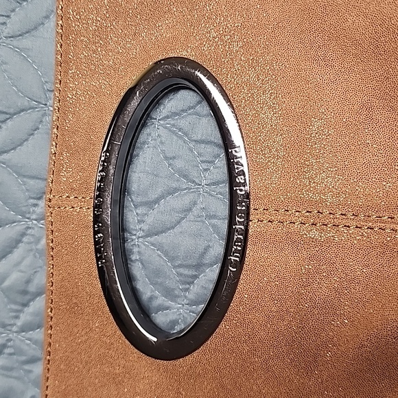 CHARLES DAVID LEATHER BROWN METALLIC CLUTCH BAG - Picture 4 of 11